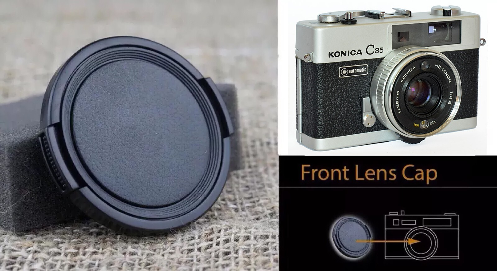 Camera Lens cap cover Protective for Konica C35 Automatic with Hexanon 38/2.8