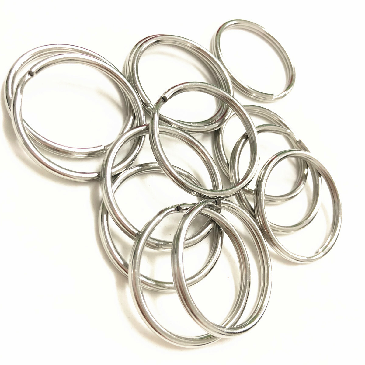 Stainless Steel Key Ring Split Rings Solid Round Wire Keyring Key chain 15-35mm