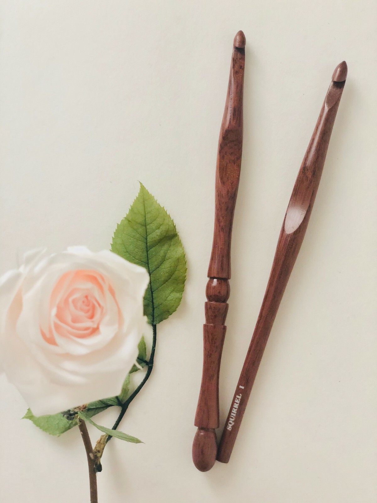 Squirrel 6.5" Long Premium Wooden Artistic Crochet Hook