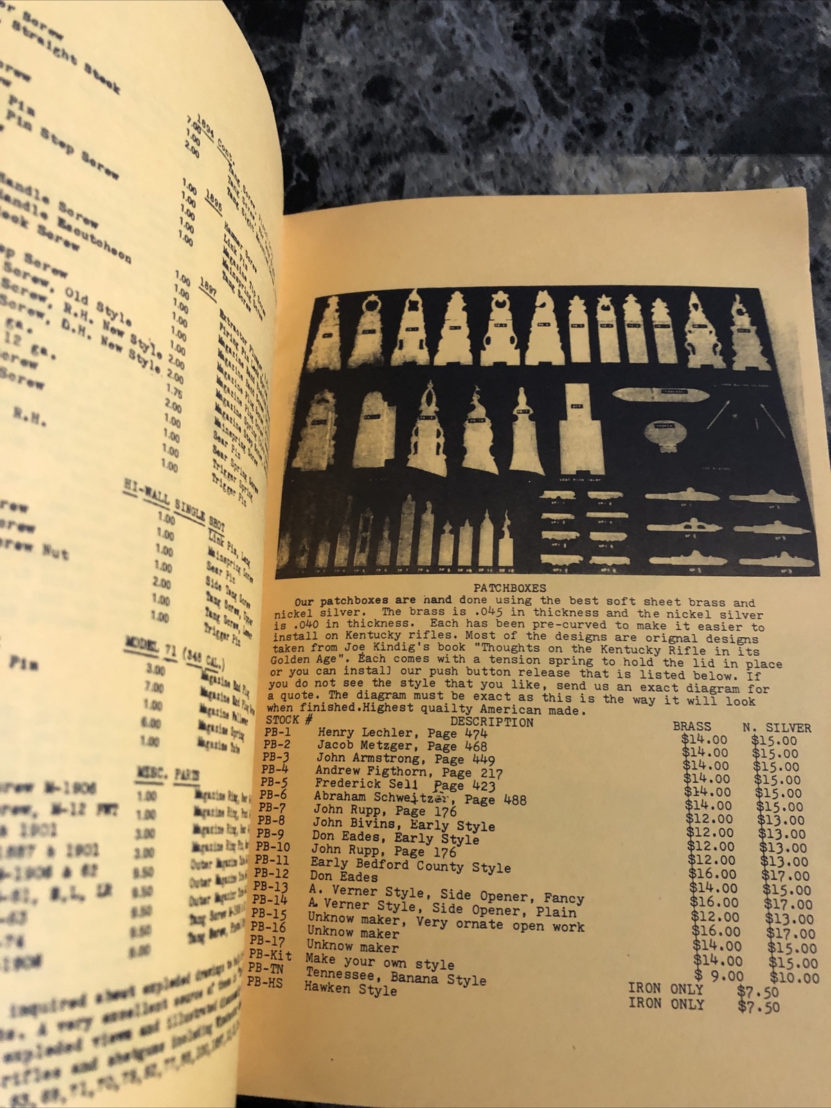 J Glendening Parts Catalog