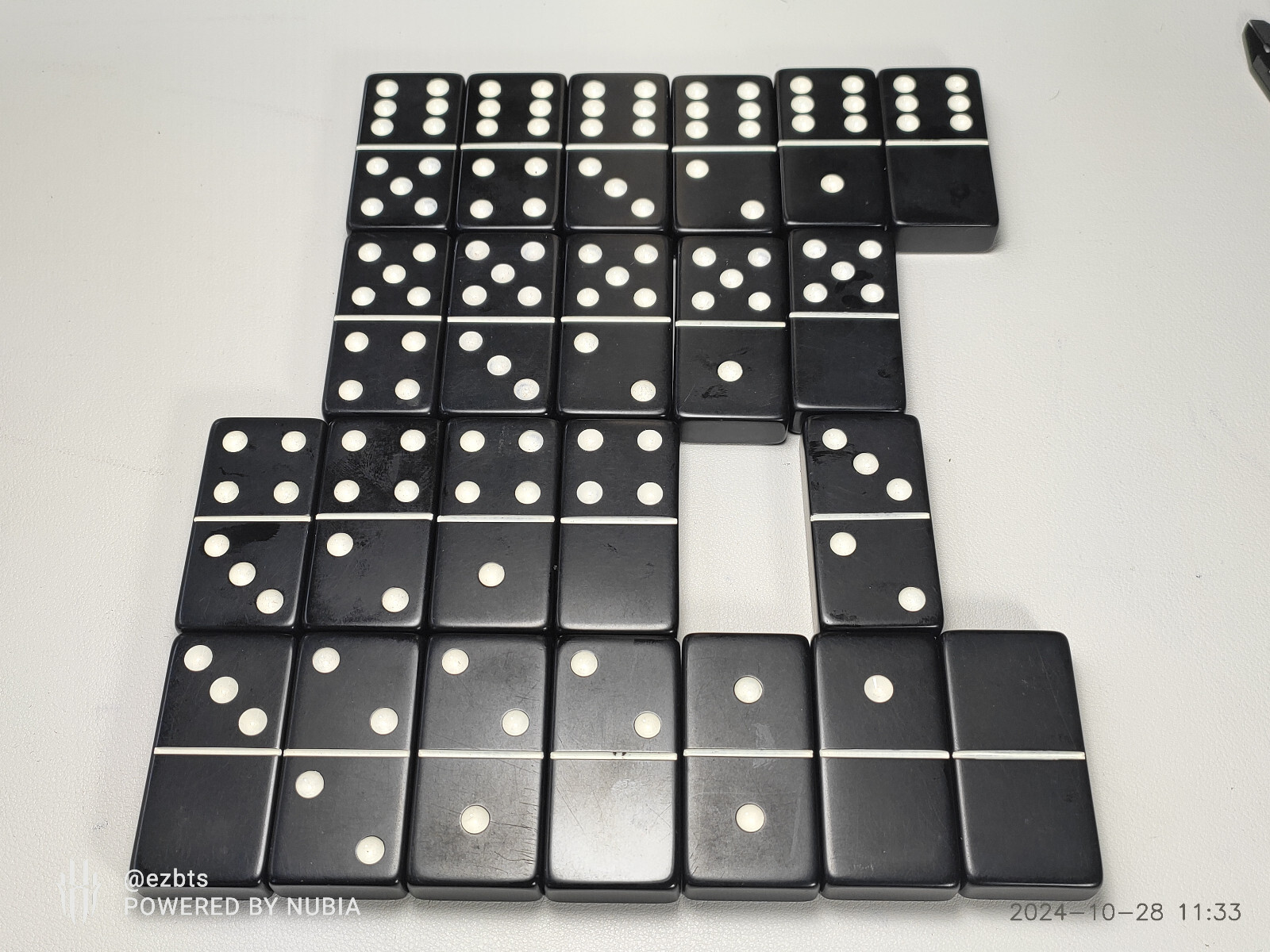 Bakelite Catalin Tournament Size BLACK Dbl Six Dominoes Alex Ltd Replacements
