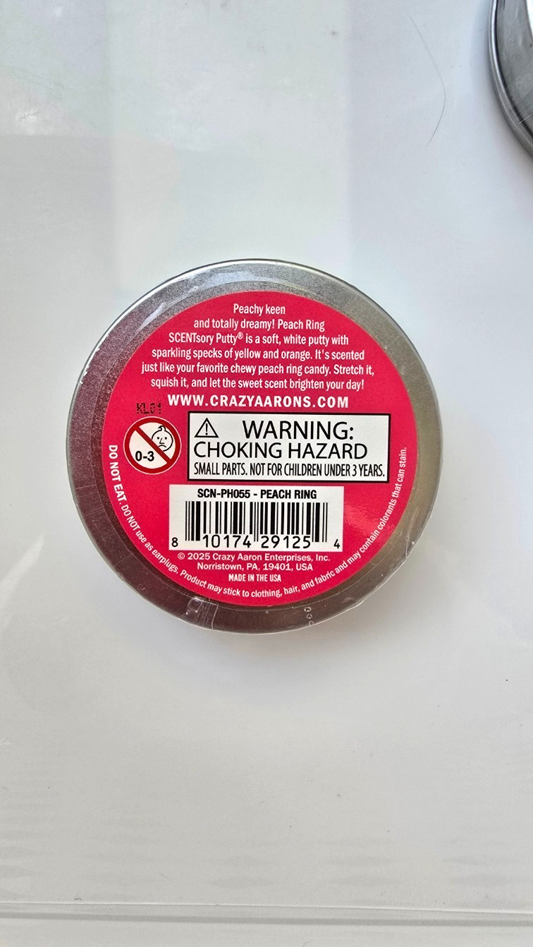 .7oz (20G) CRAZY AARONS FSCENTSORY PUTTY! PEACH RING!
