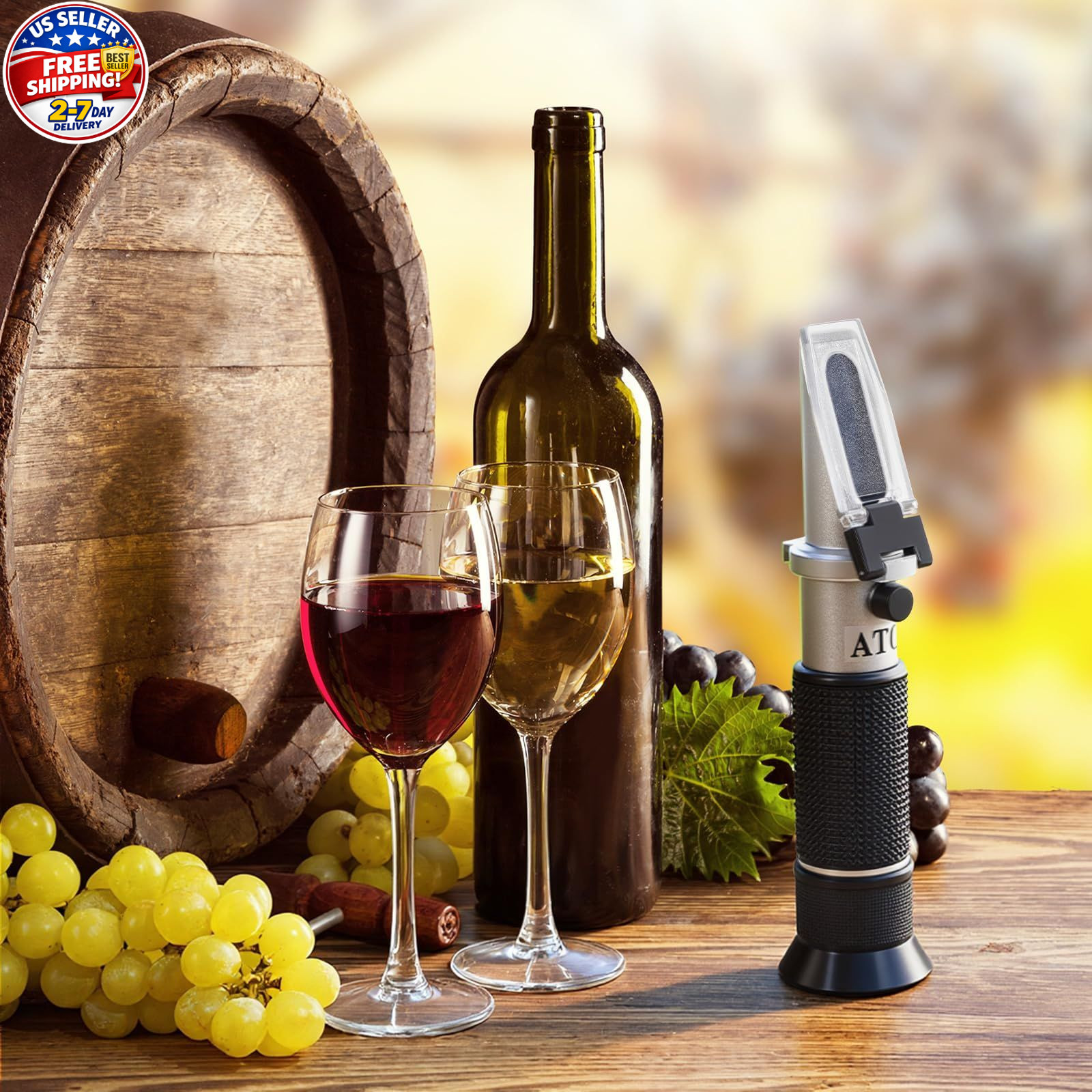 GYE Brix Refractometer with ATC, Dual Scale - Specific Gravity & Brix,...