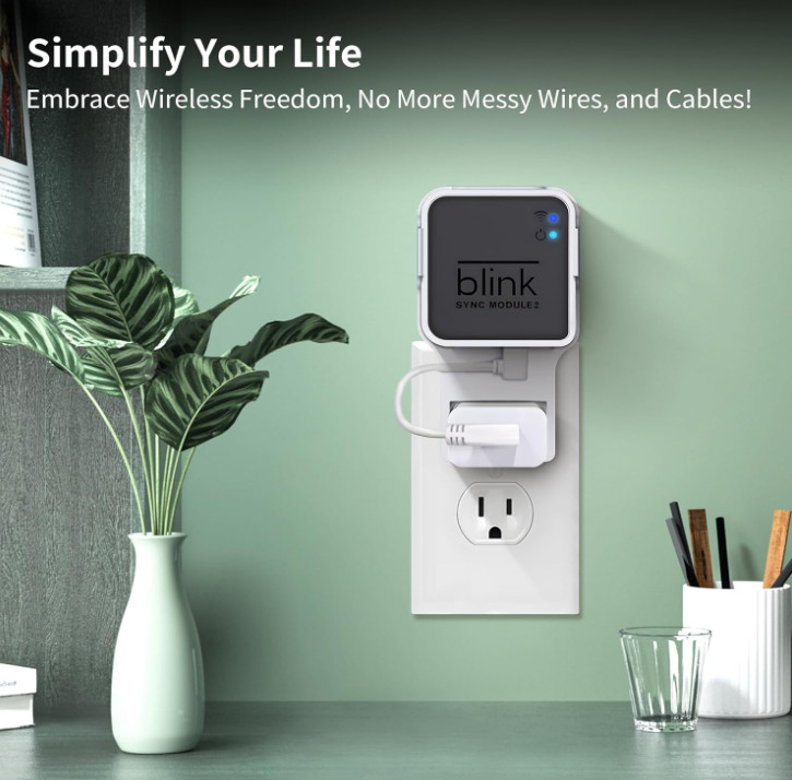 256GB USB Flash Drive & Wall Mount for Blink Sync Module 2 with Short Cable...