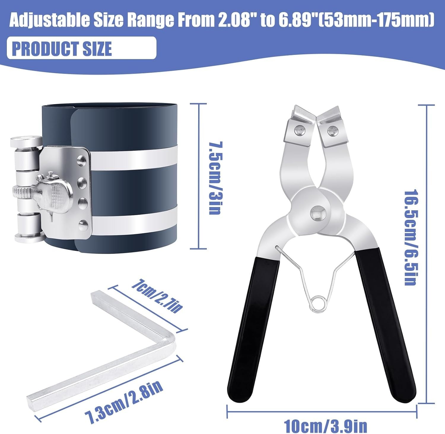 Piston Ring Compressor Installer Removal Tool for Car Engine with Piston Inst...