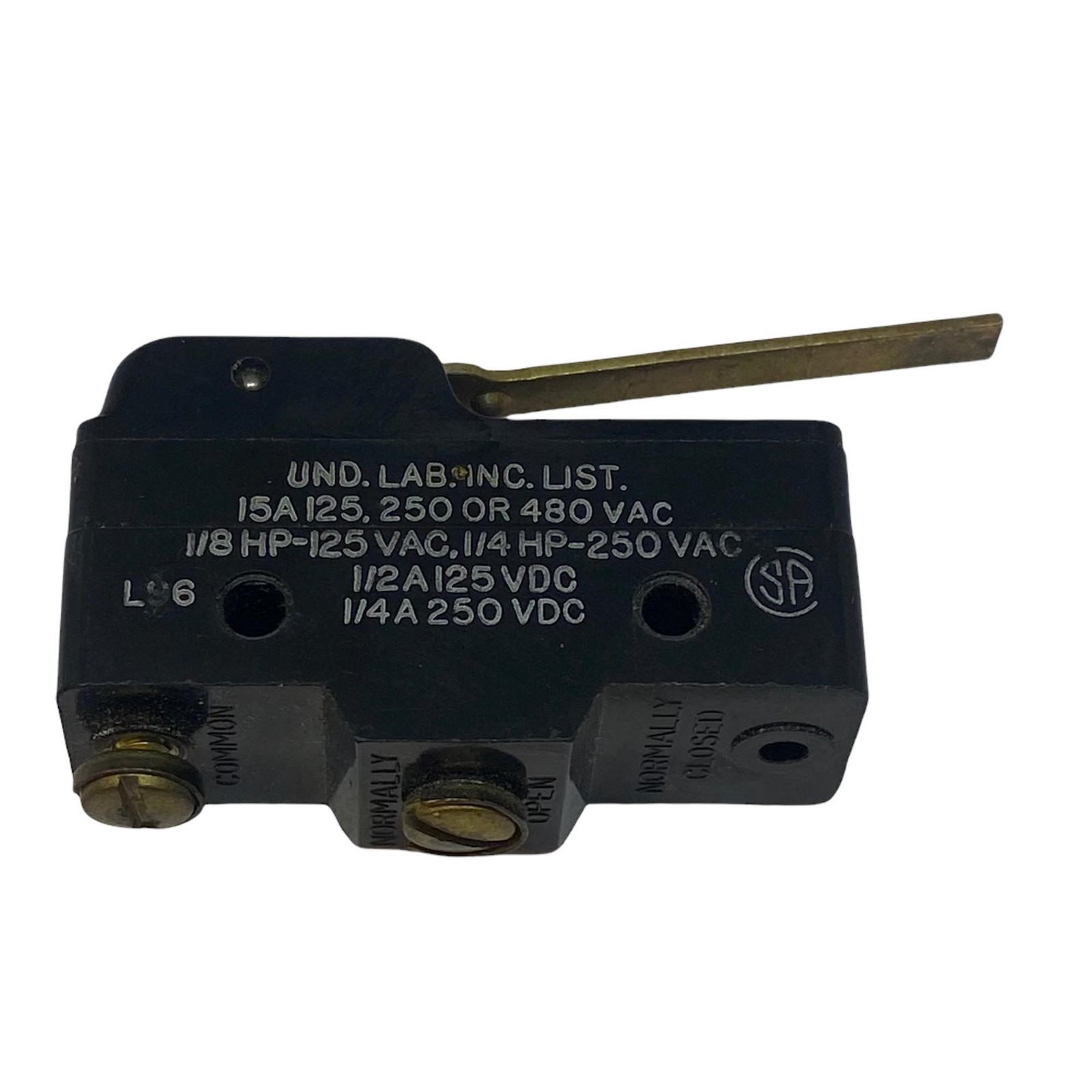 YZ-2RW843-A2 UND LAB SPDT Snap Action Microswitch 125/250/480V 15A