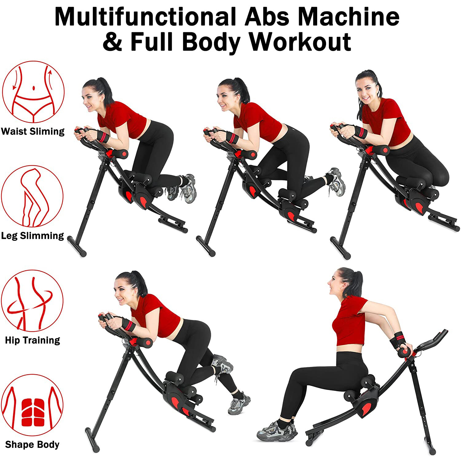 Pre-Owned Ab Workout Equipment Ab Machine Abdominal Exercise Foldable Home Gym