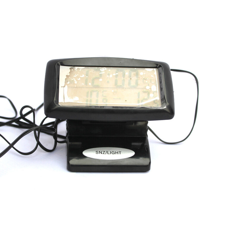 Auto LCD Digital Car Inside/Outside Thermometer Meter Clock LCD Display Black