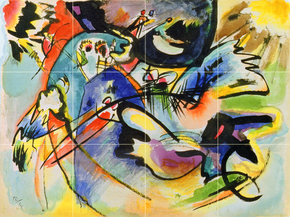 Abstract Art Wassily Kandinsky Colorful Ceramic Mural Backsplash Bath Tile #2361