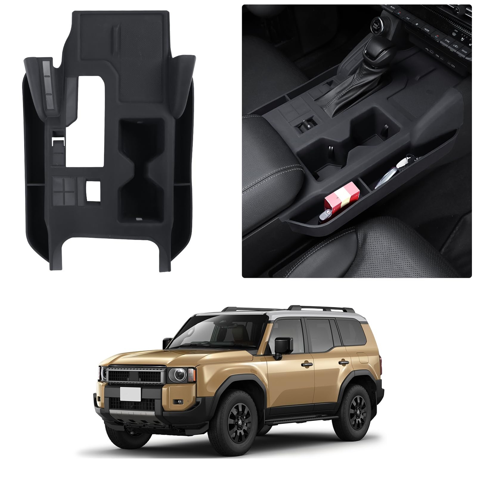 "Silicone Storage Box for Toyota Land Cruiser 250 Prado 20242026 with Wireless