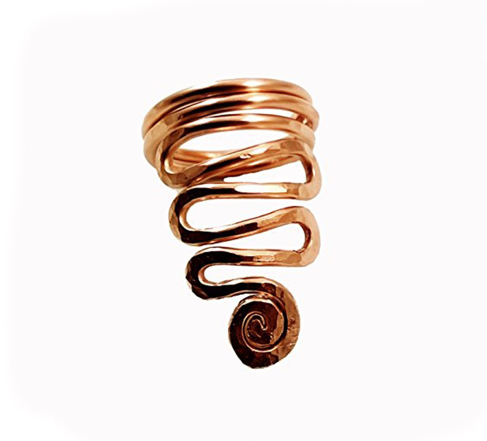Solid Copper Minimalist Healing Handmade Unisex Ring, Spiral