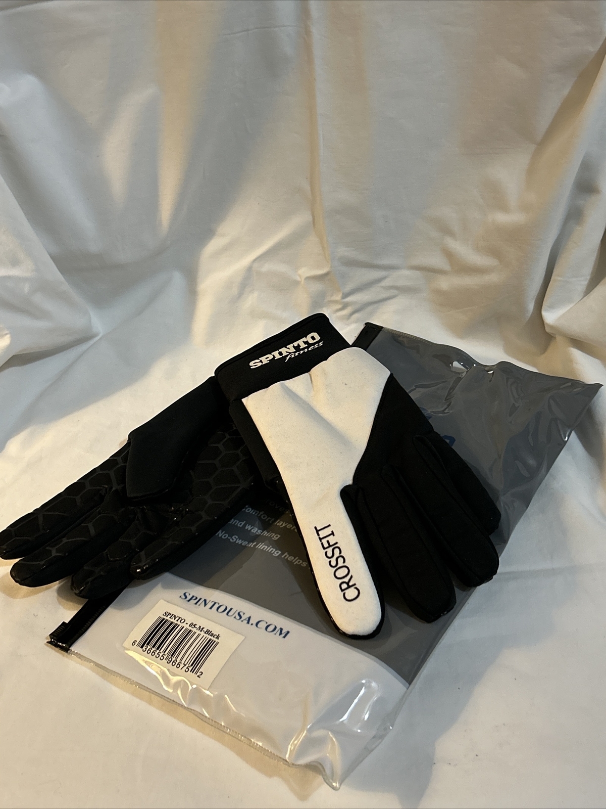 Spinto Crossfit Gloves w/ Wrist Support MD Black NIP