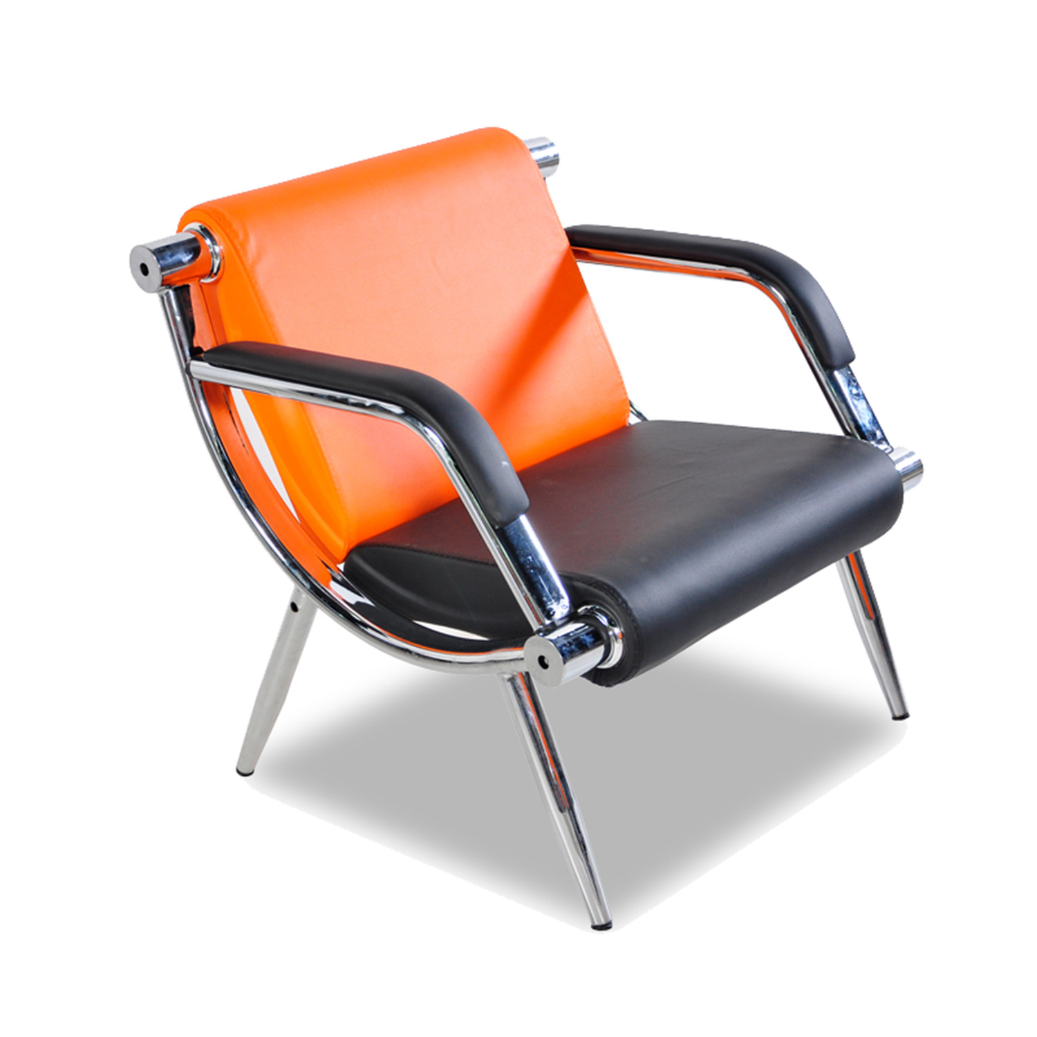 2 PCS Office Reception Waiting Room Chairs PU Leather Airport Guest Salon Bench