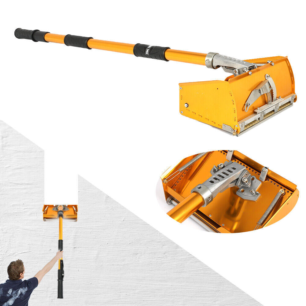 10'' Drywall Flat Finishing Box Tool with Extendable Handle Max 64'' Length New