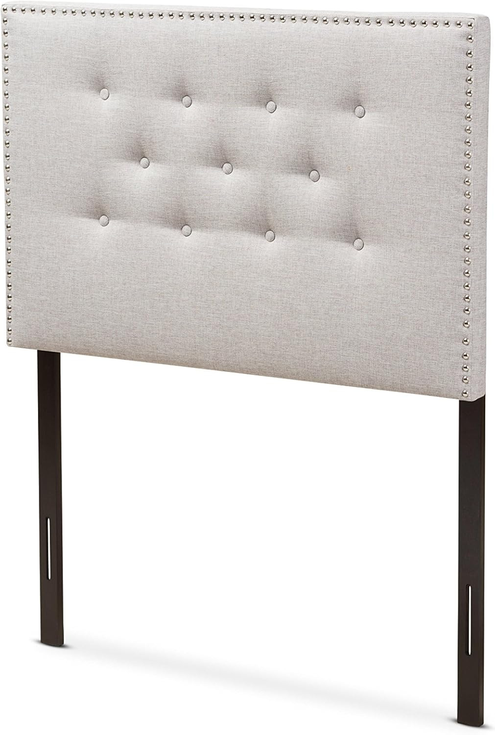 Modern Greyish Beige Twin Headboard -  Windsor Upholstered Design