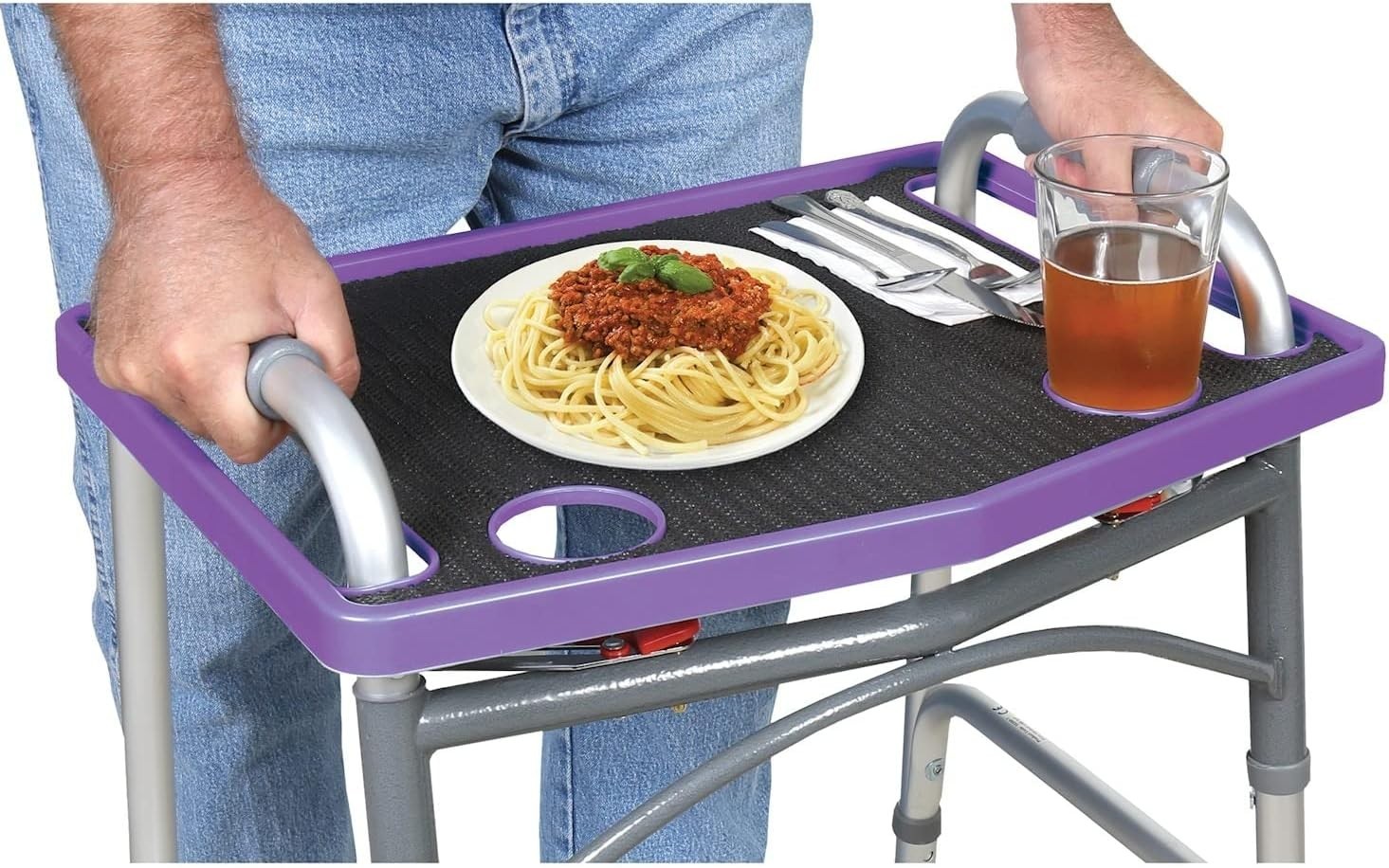Versatile Non-Slip Walker Tray Table - Convenient Dining and Crafting Solution