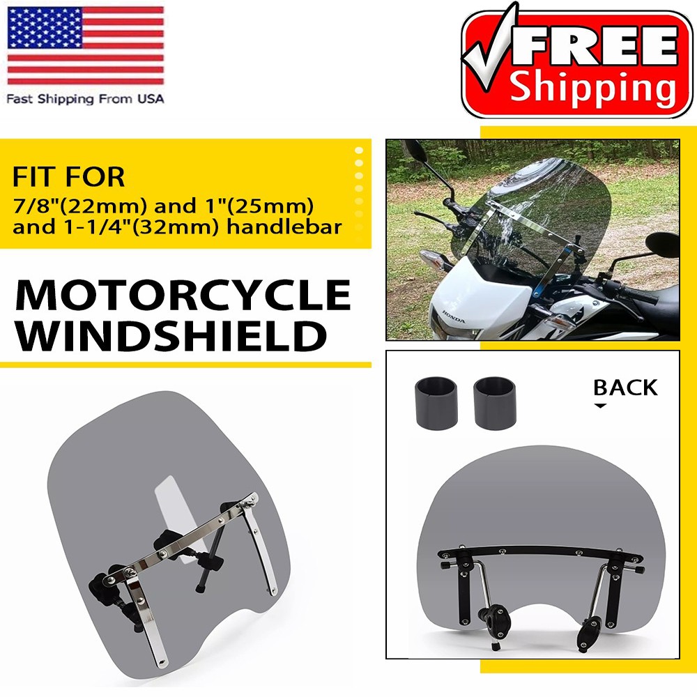 Motorcycle Smoked Windshield Windscreen For Harley Touring Road King 1994-2023