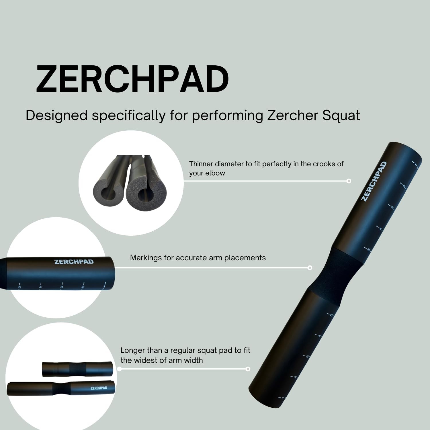 Barbell Pad Squat Pad Designed Specifically for Zercher Squats - Great for Ze...