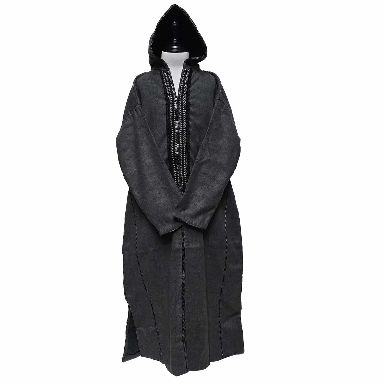 Kids Boys Cashmere Wool Thick Grey Long Sleeve Moroccan Thobe Jubba