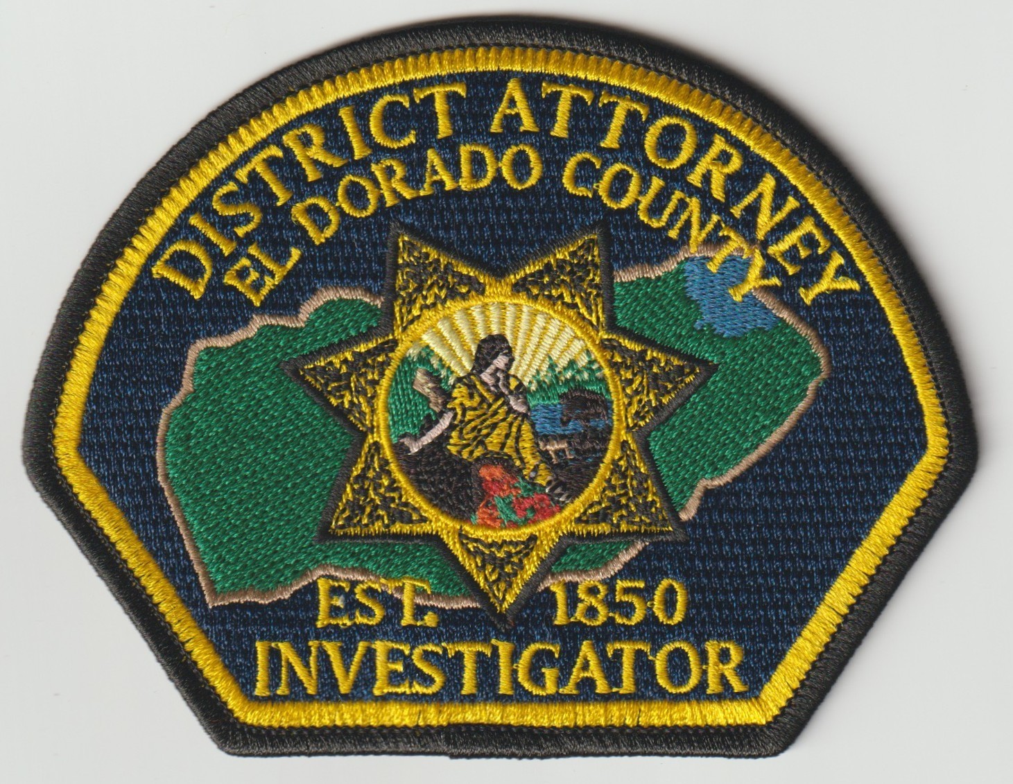 El Dorado County, California District Attorney Investigator Patch!