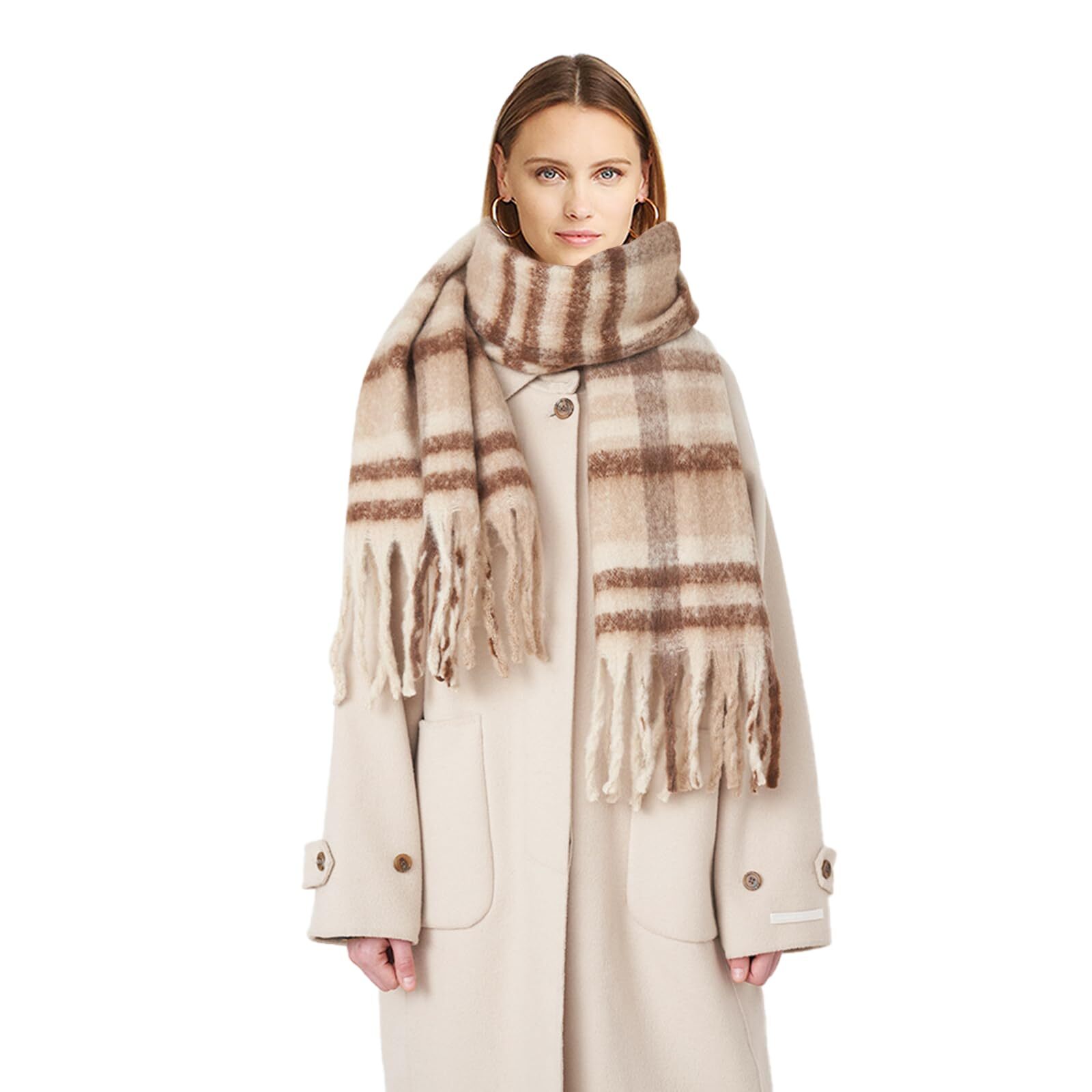 Large Scarf Colorful CashmereThick Tassel Scarf for Women Fall Winter Warm Bi...