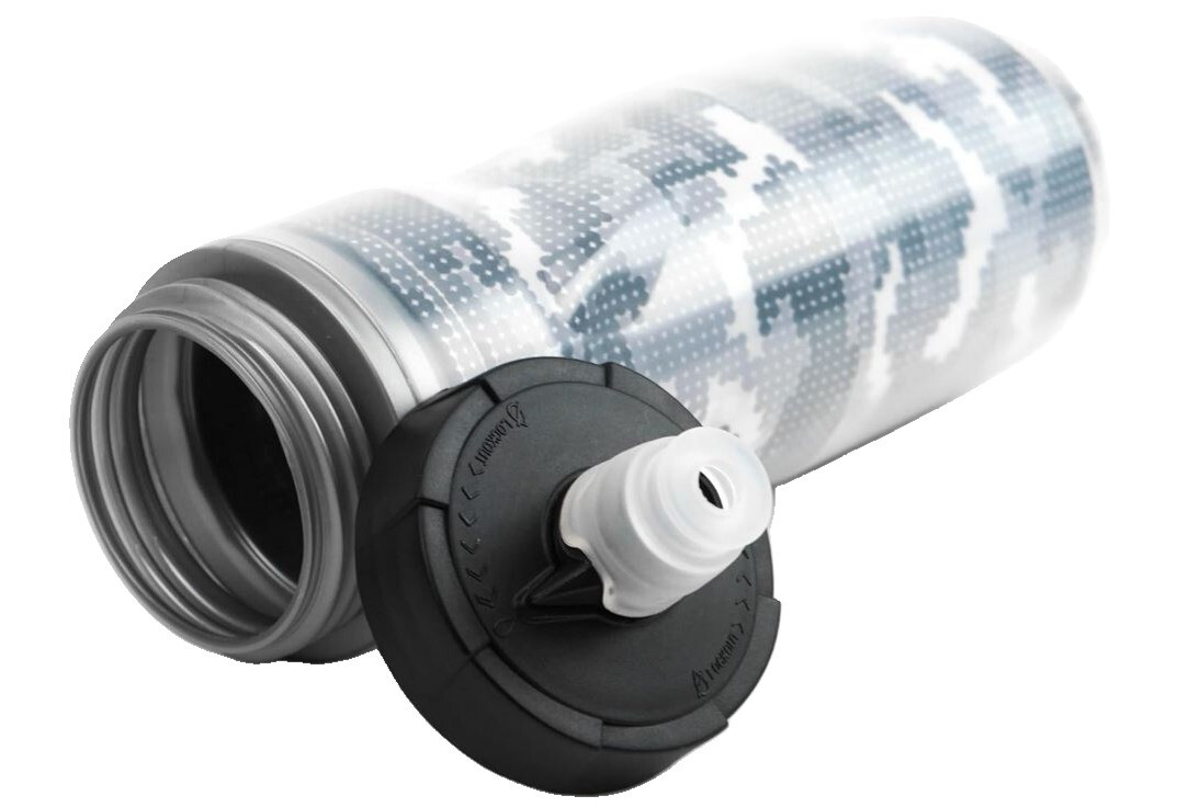 Lumos Double-Layered Reusable Plastic Bike Bottle in Gray Digital Camo