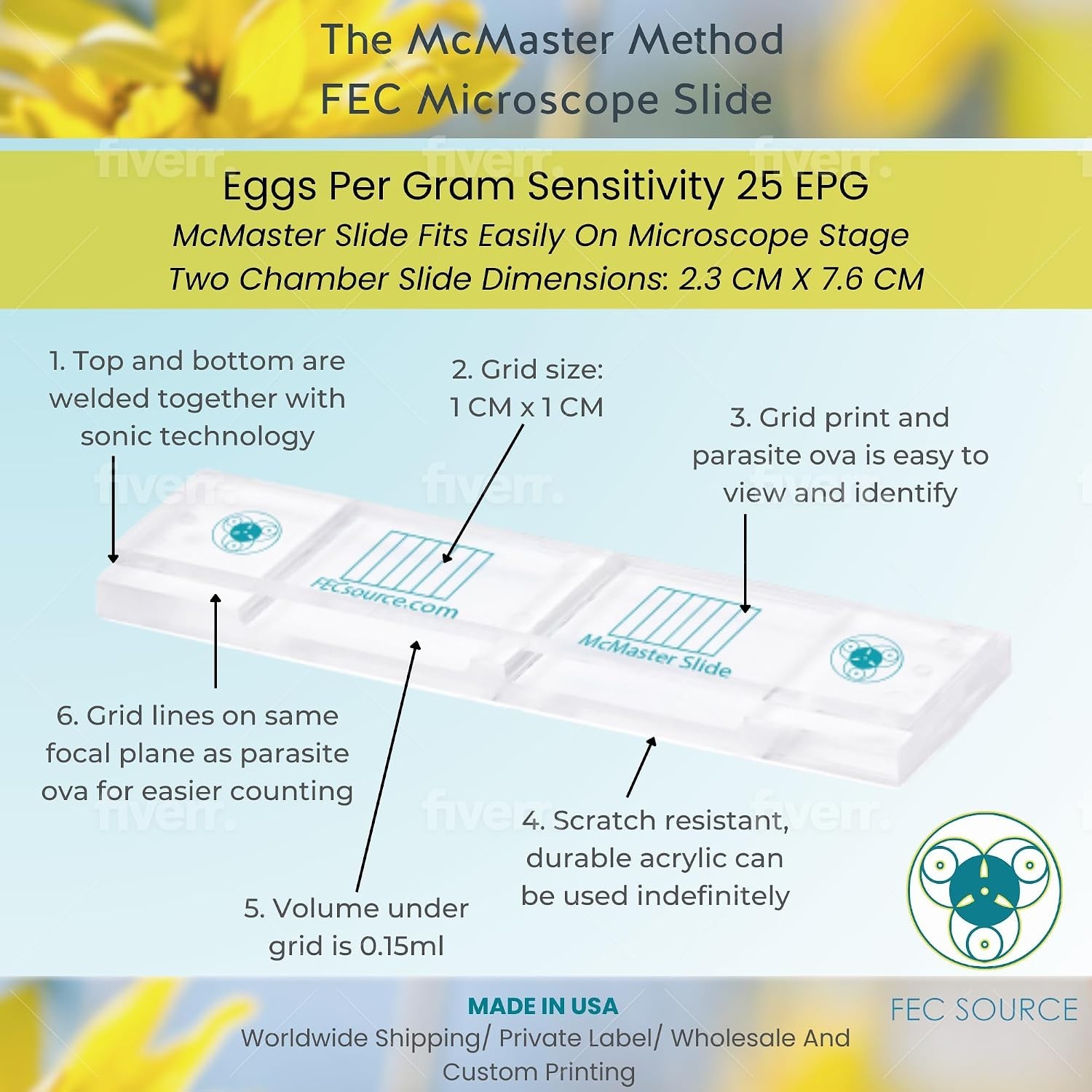 McMaster Method Microscope Slides - Parasite Management