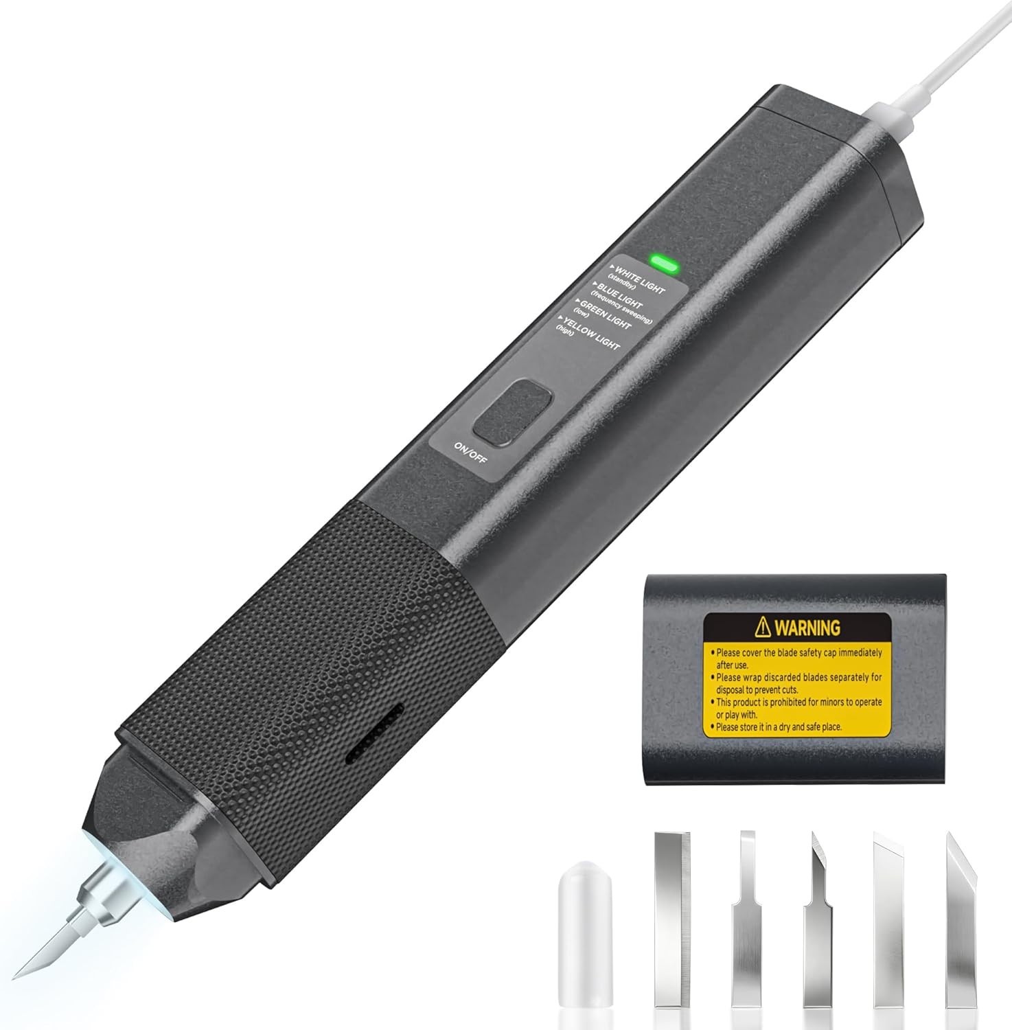 Ultrasonic Hobby Knife Cutter Tool 40kHz 30W with 50 High-Carbon Blades for