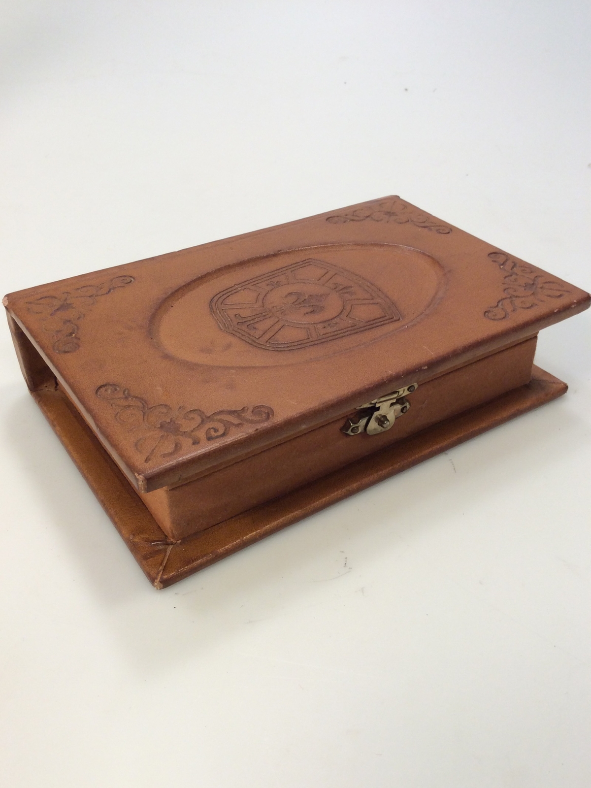Tinket Box Leather Book Shape hiding personal cash