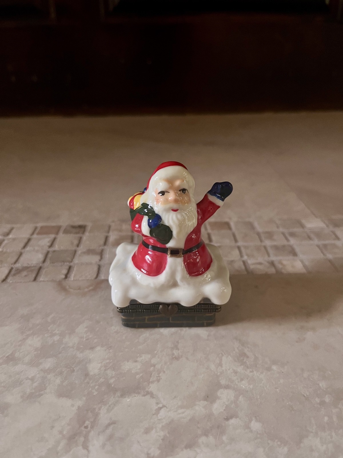 Christmas Santa Hinged / Trinket Box Decoration (B)