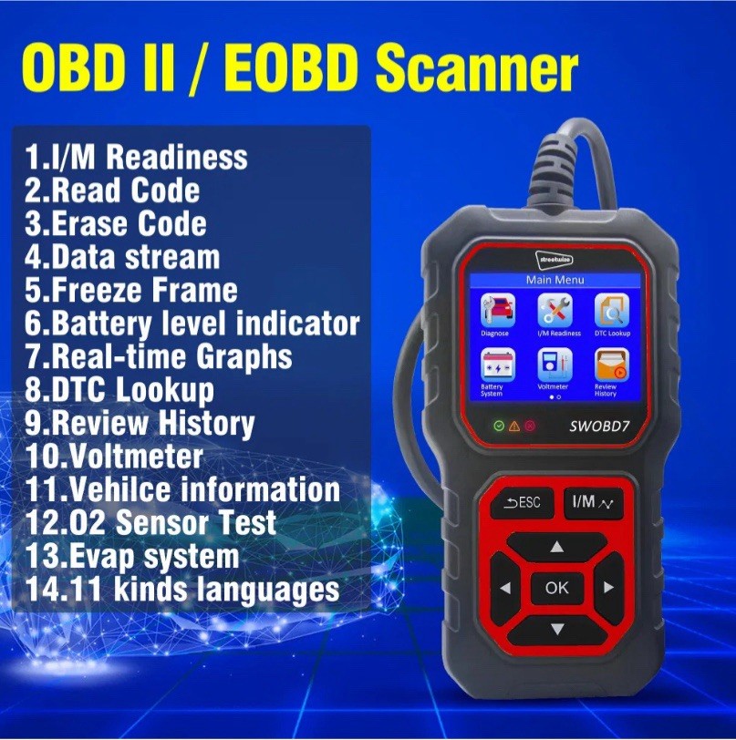 Professional OBD2 Scanner FORD TRANSIT Diagnostic Reader Fault Code Clear Reset