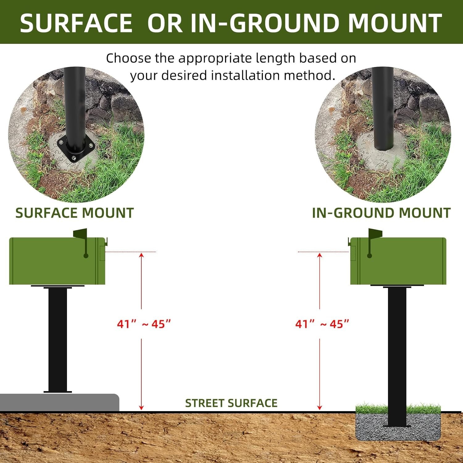 🔥Surface Mounting Post For Easy Install Mailbox Hard Floor Surfaces 27 inches🔥