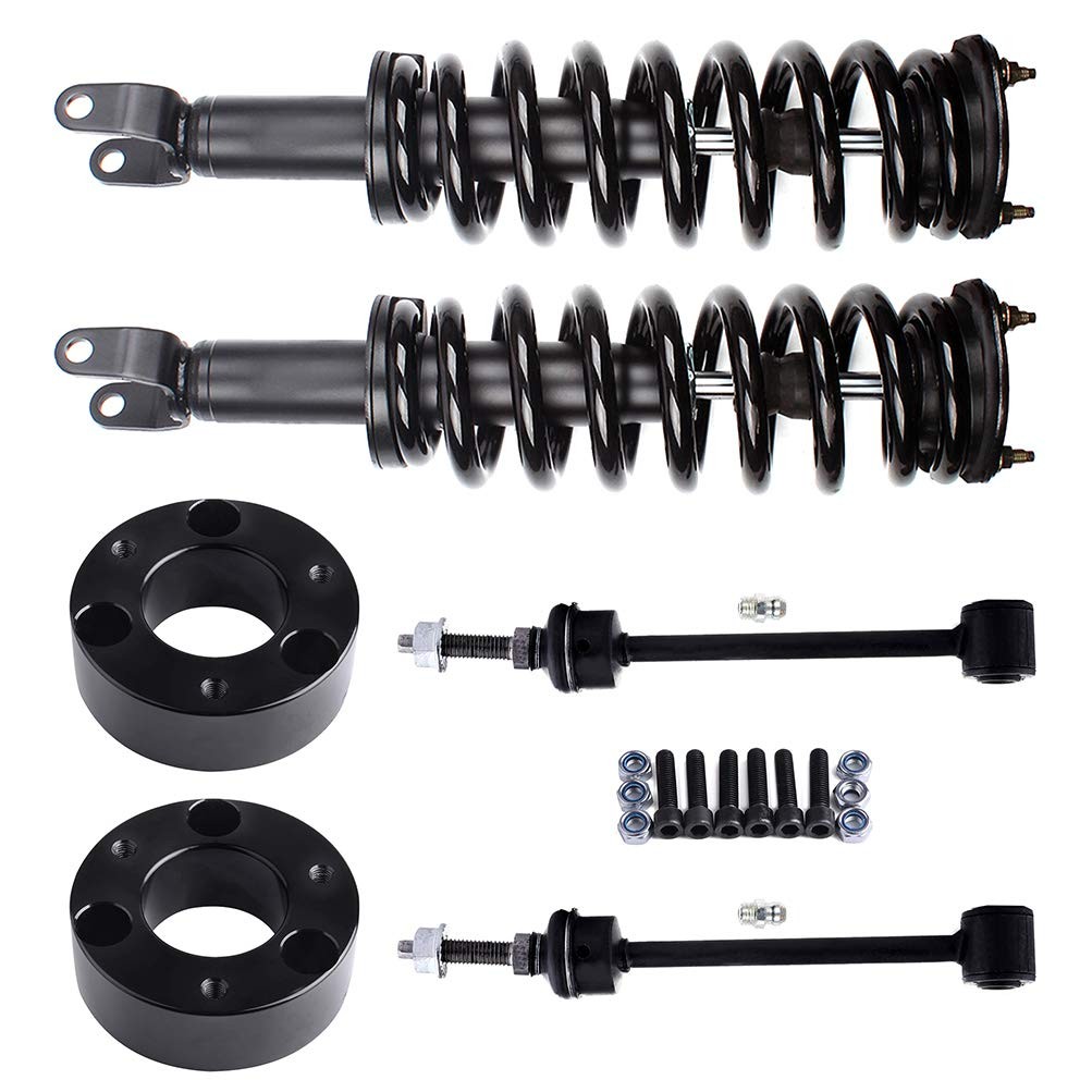 New 6pc 2.5in Leveling Lift Shocks & Sway Bar Links for 06-07 Dodge Ram 1500