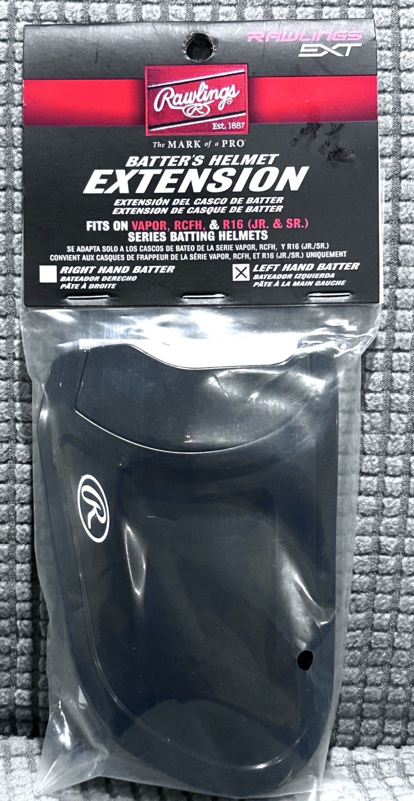 RAWLINGS EXT Left-Hand BATTER HELMET EXTENSION Fits Vapor RCFH & R16 JR. & SR.