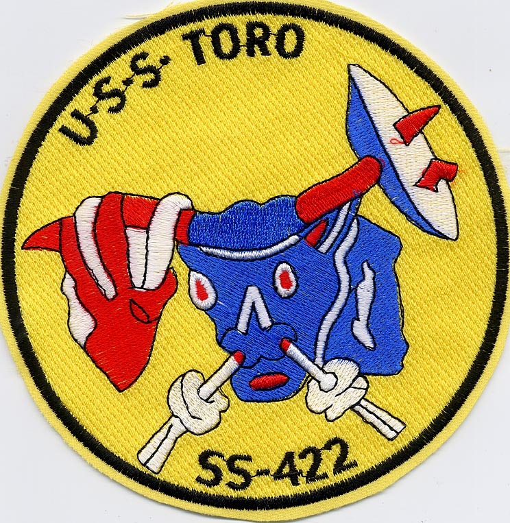 USS Toro SS 422 - Bull w/ Matador Clothes in Horn BC Patch Cat No B617