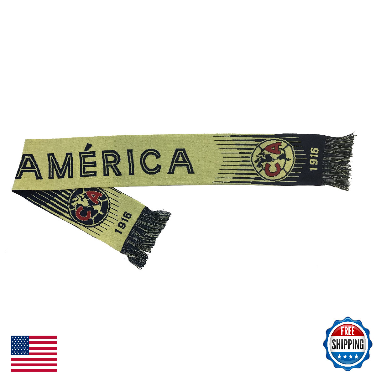 Icon Sports Club America FMF Soccer Scarf LL1A-04 Yellow Reversible Fan