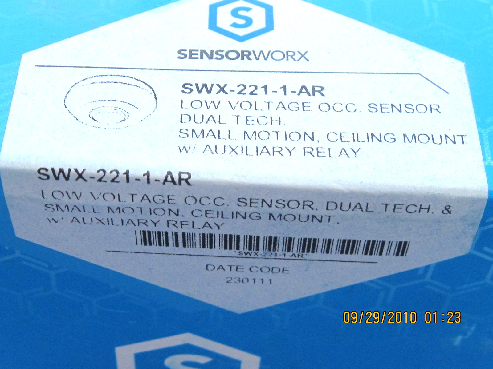 SWX-221-1-AR LOW VOLTAGE CEILING OCCUPANCY SENSOR, DUAL-TECH, RELAY FREE SHIP!!