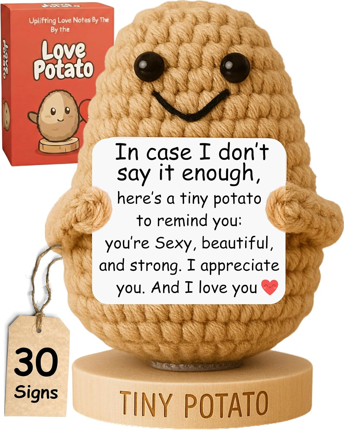 Couples Anniversary or Birthday Gift for Women - Tiny Potato W/ 30 Cute & Romant