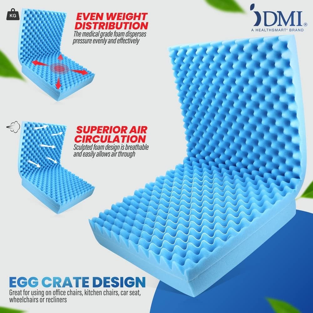 Egg Crate Foam Seat Cushion for Wheelchair or any Chair