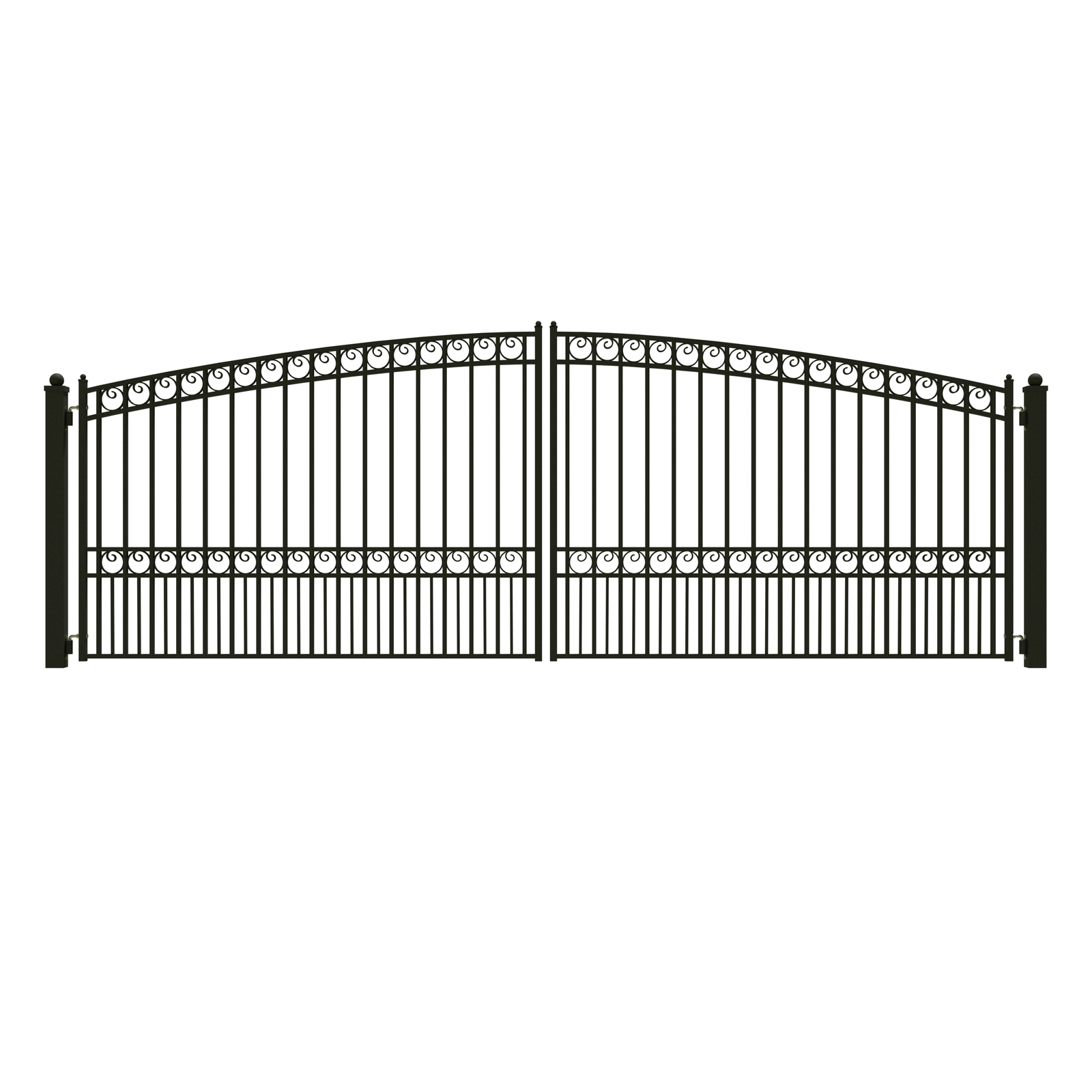 ALEKO Ornamental  Garden Paris Style 18 ft Dual Swing Steel Driveway Gate Black