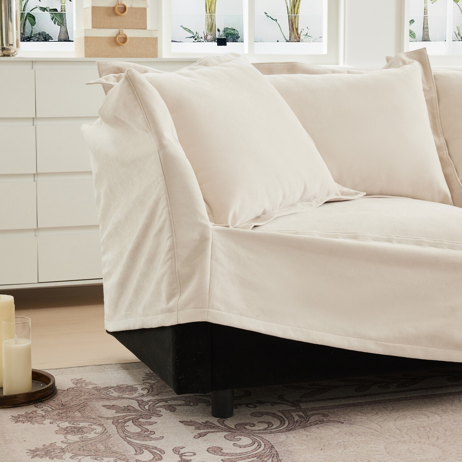 83.4'' Modern Loveseat Sofa 2-Seater Chenille Upholstered Sofa Living Room Sofa