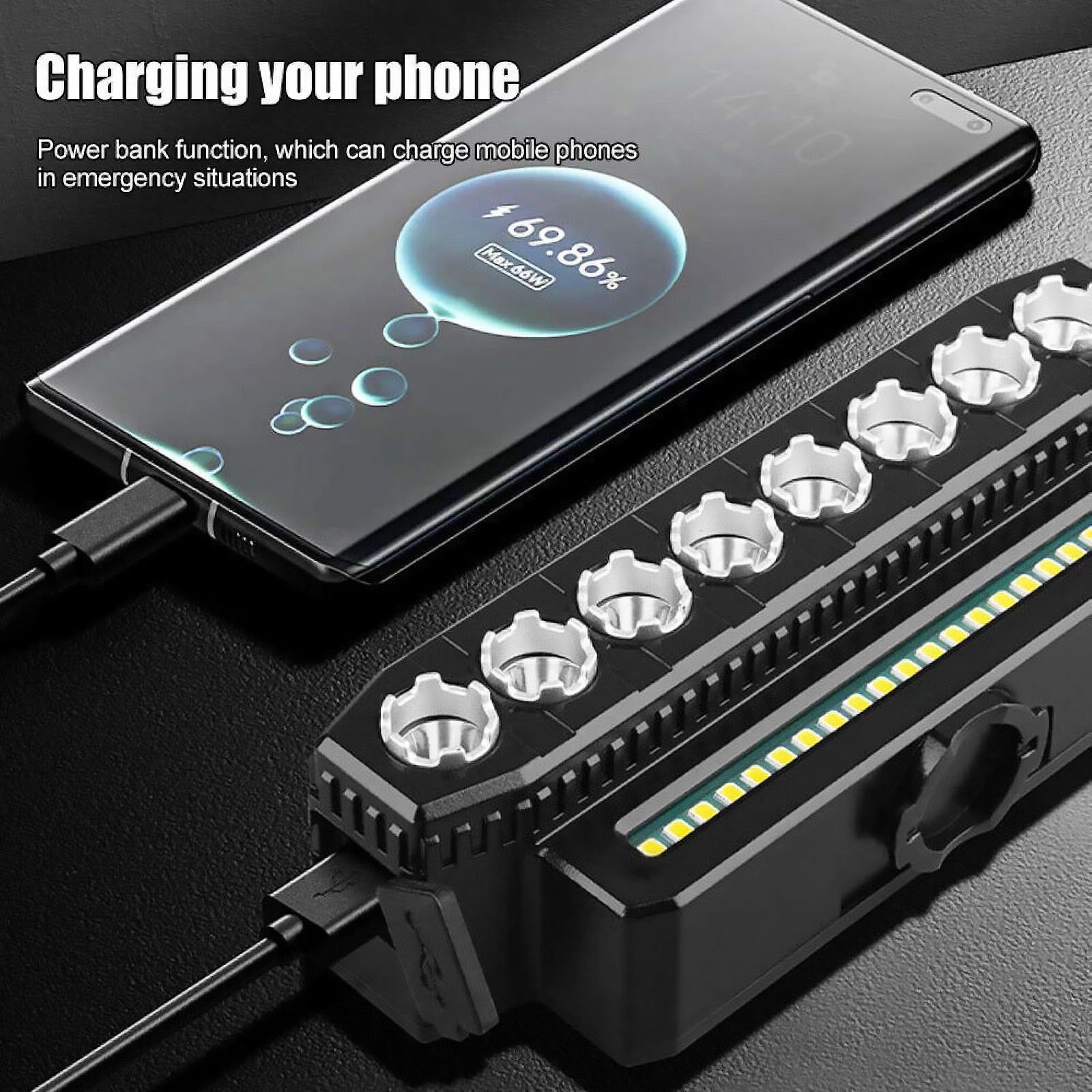 Bicycle Front Headlight LED Bike Light With 130dB High Pitched Speaker