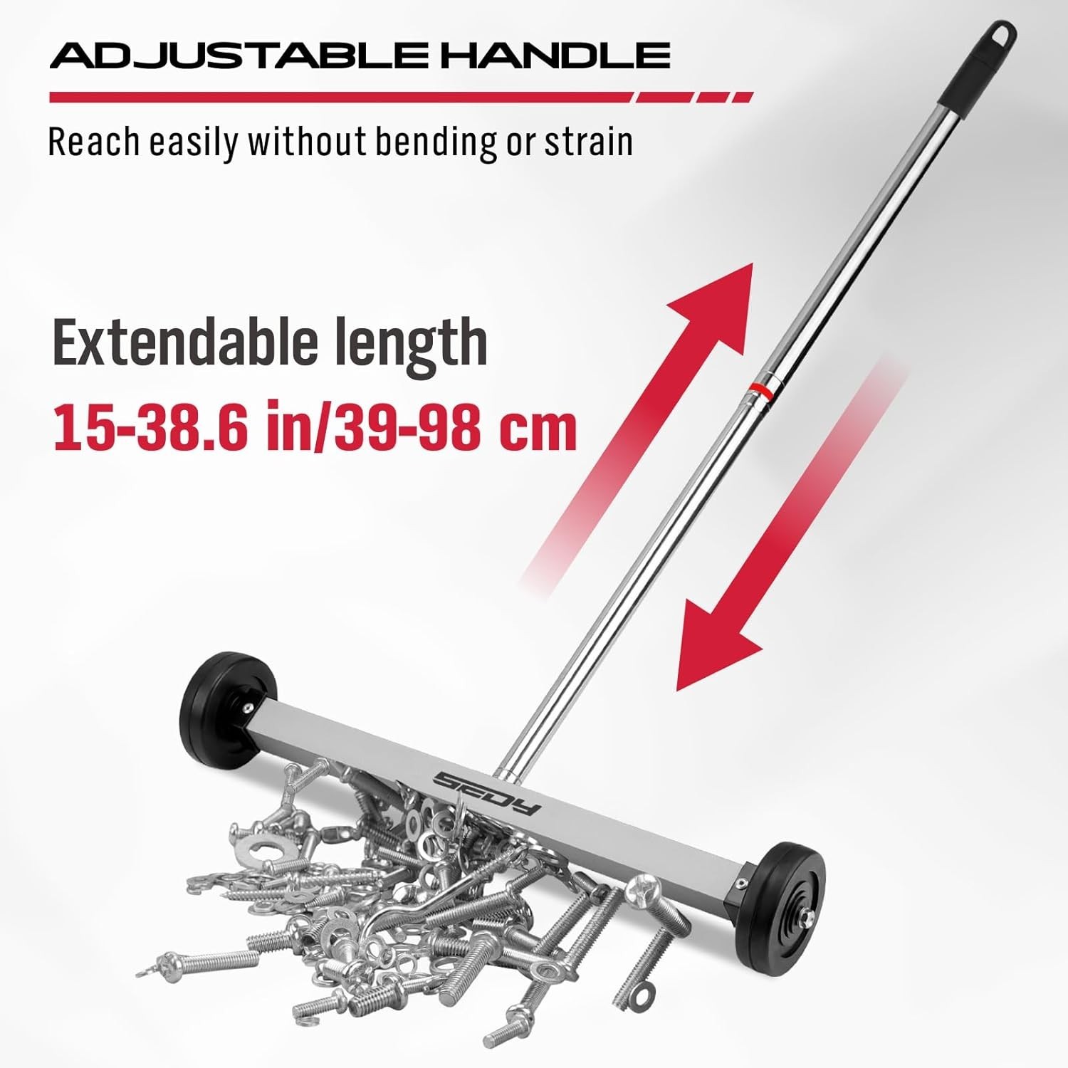 Heavy-Duty 17-Inch Magnet Roller with Telescoping Handle: Ideal for Workshops