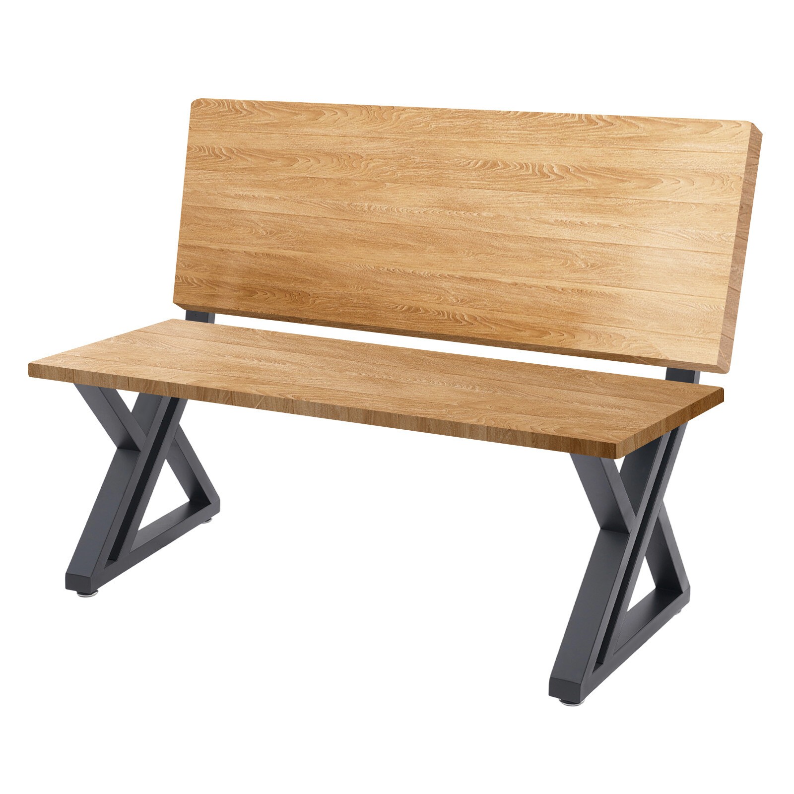 2PCS Bench Legs Z-Shaped Bench Legs with Backrest Bracket Bench Legs Black