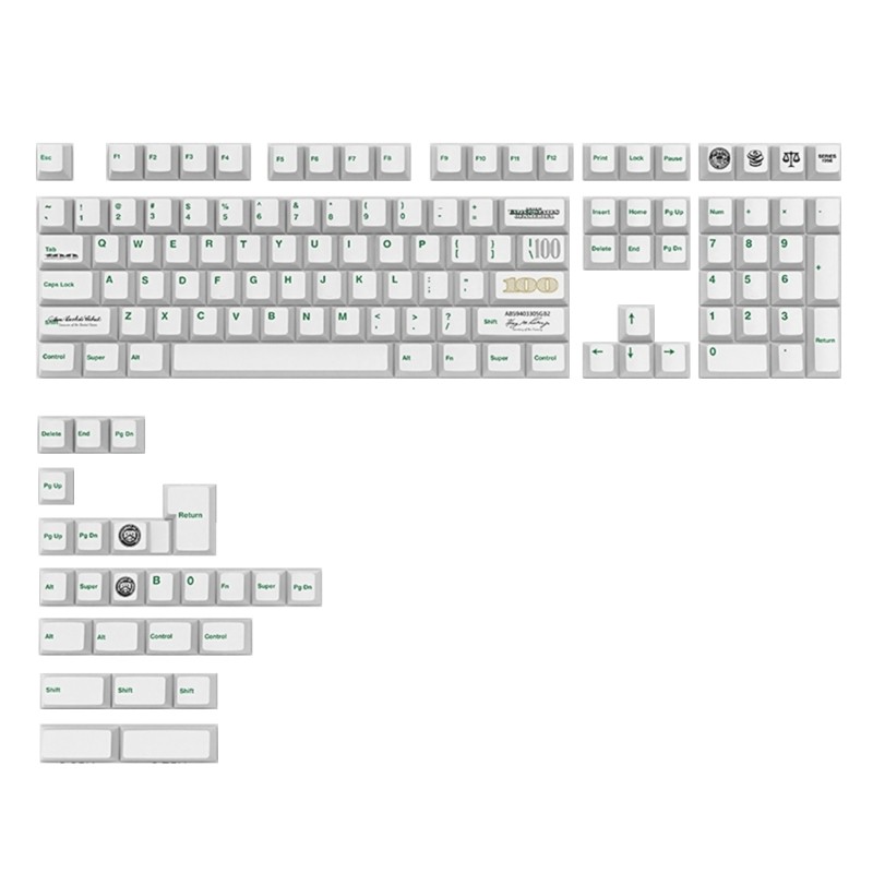 Dye Sublimation PBT Keycap 133Key Keycap Original Height for Mechanical Keyboard