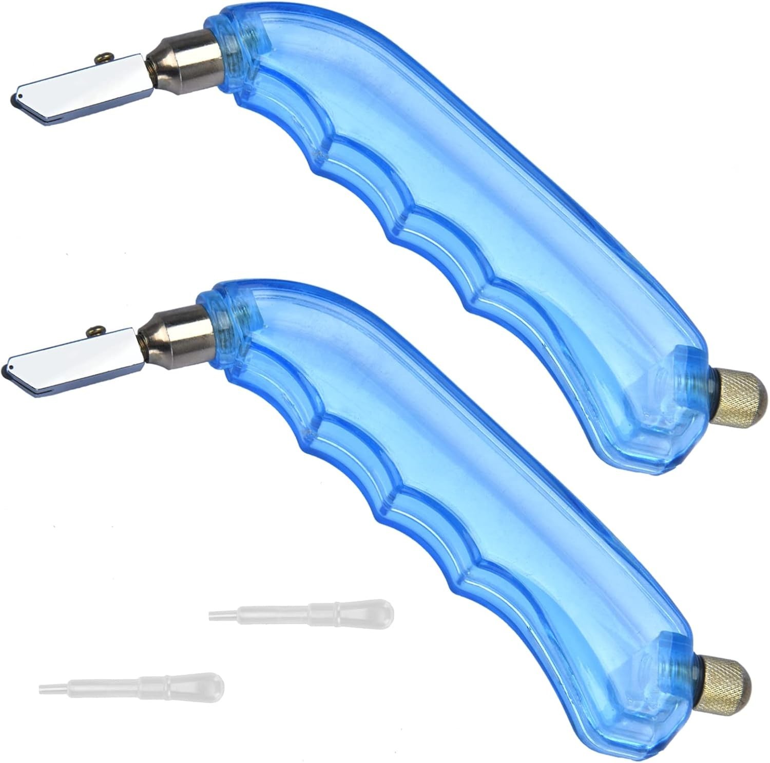2 Pack Pistol Grip Oil Feed Glass Cutter - Heavy Duty Perfect for Cutting Wi