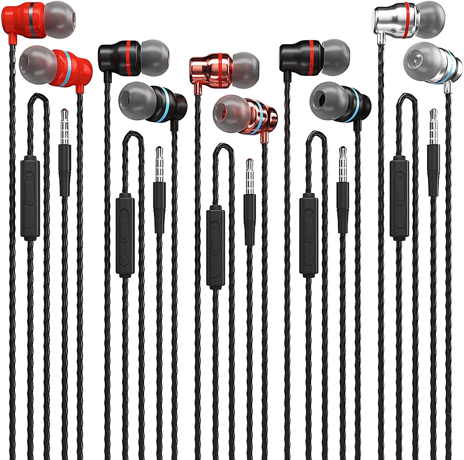 Shywig Earbuds 5 Pack comp MP3 Samsung Phone most 3.5mm Jack