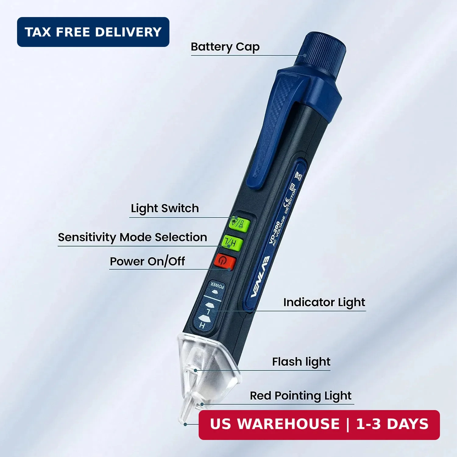 VENLAB Voltage Tester, Non Contact Voltage Detector, Circuit Tester Dual Range V