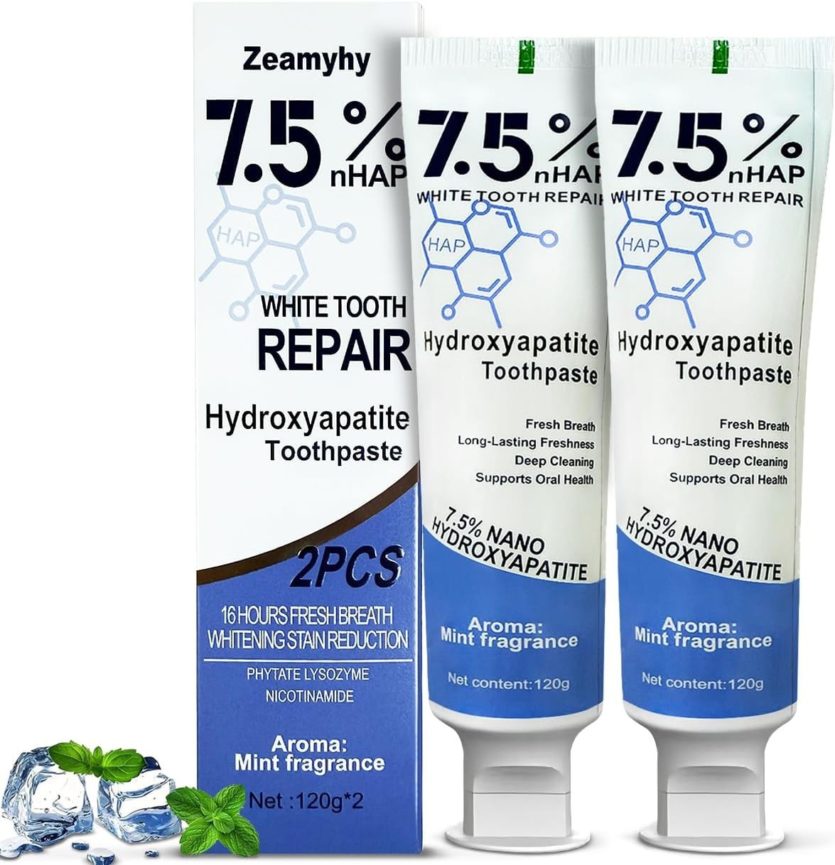 7.5% Hydroxyapatite Toothpaste for Advanced Enamel Protection, Appropriate for S