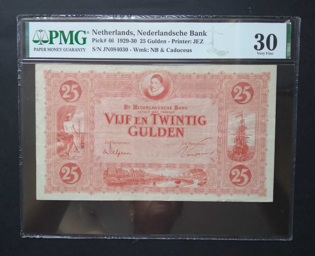 Netherlands 25 Gulden 1930 VF PMG 30